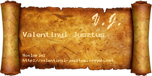 Valentinyi Jusztus névjegykártya